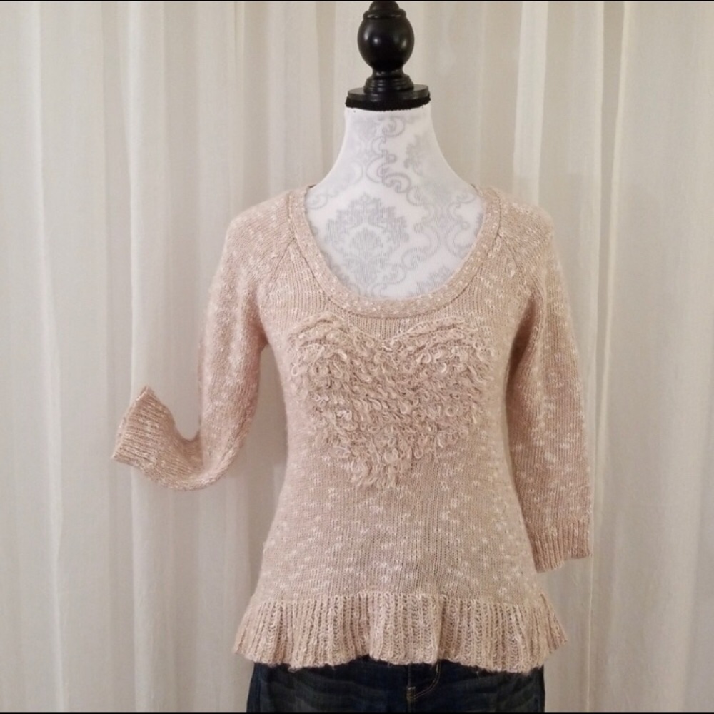 American Rag Blush Pink Heart Sweater